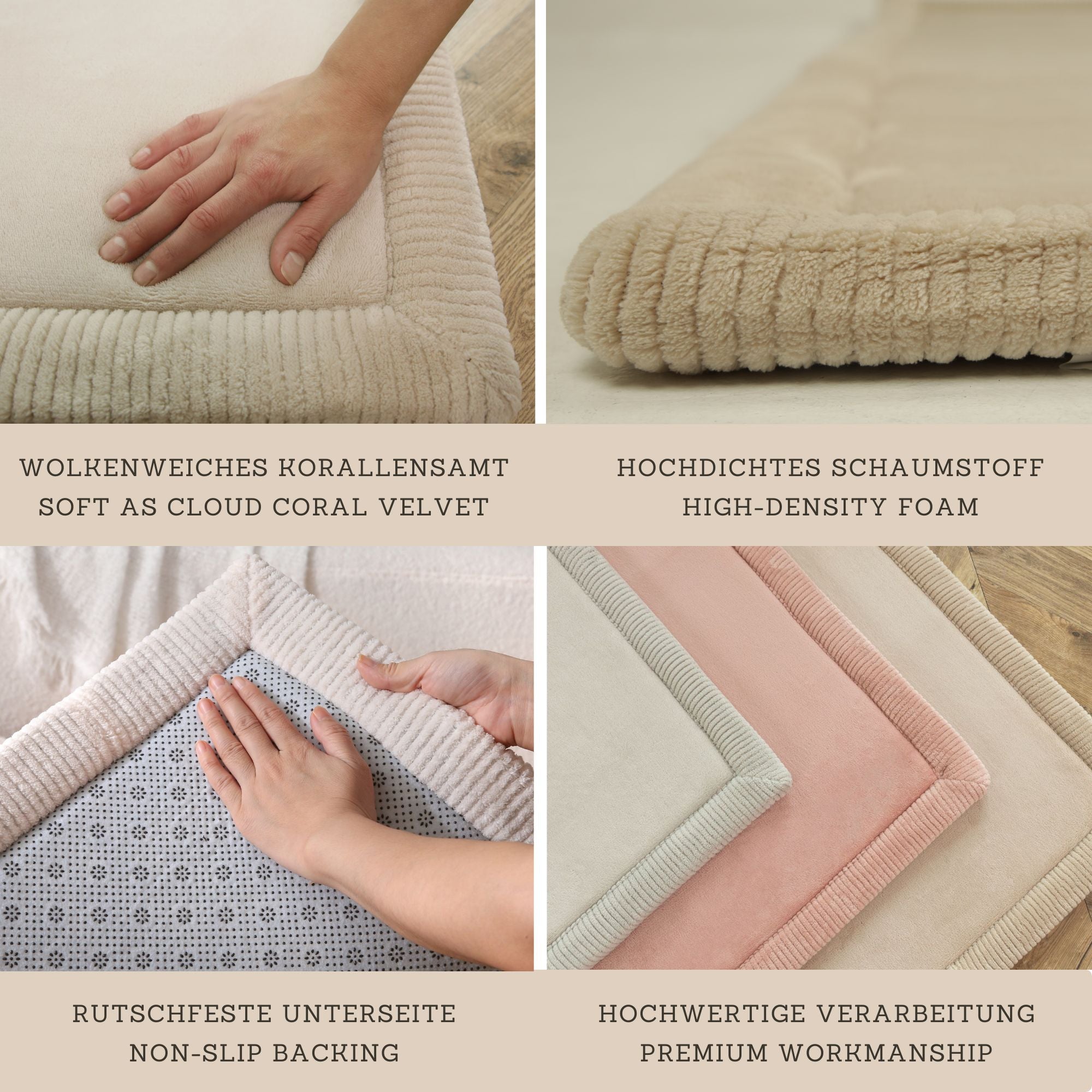 Hakuna Matte Wolkenweicher Kinderteppich mit Design | Quadrate
