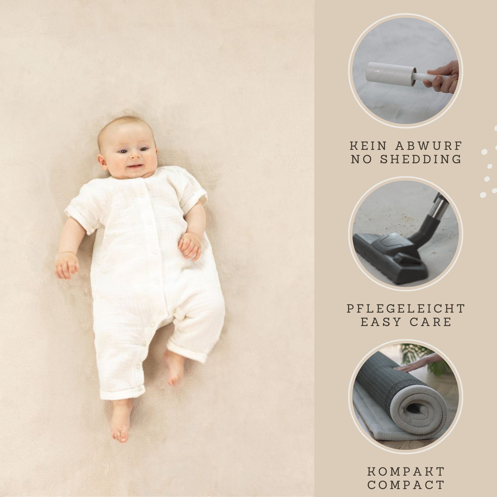 Hakuna Matte Wolkenweicher Kinderteppich mit Design | Quadrate