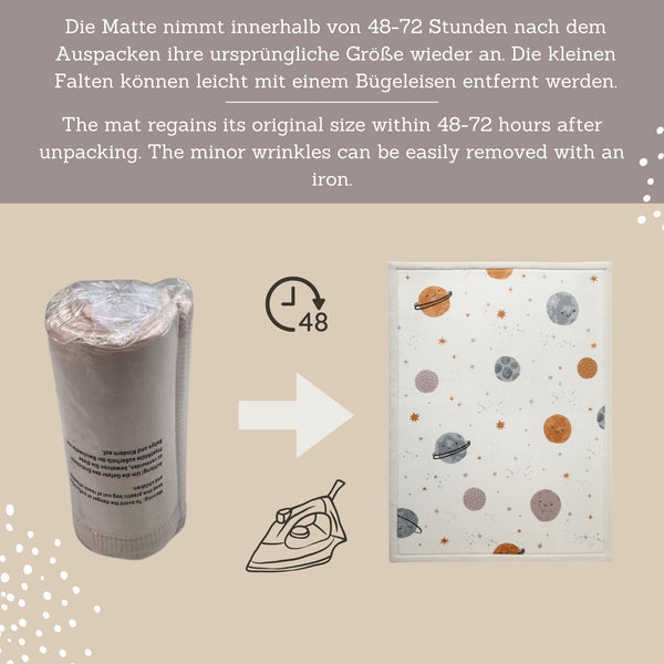 Hakuna Matte Wolkenweicher Kinderteppich mit Design | Planeten