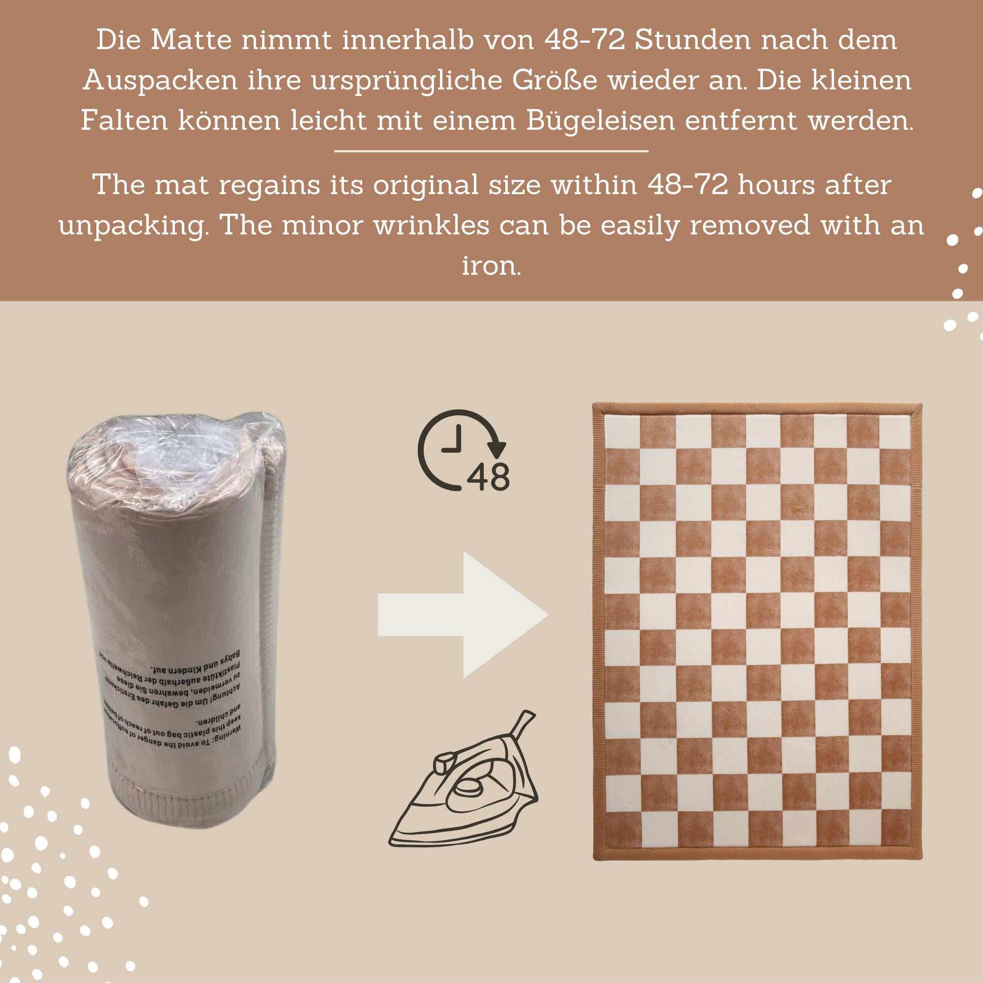 Hakuna Matte Wolkenweicher Kinderteppich mit Design | Quadrate
