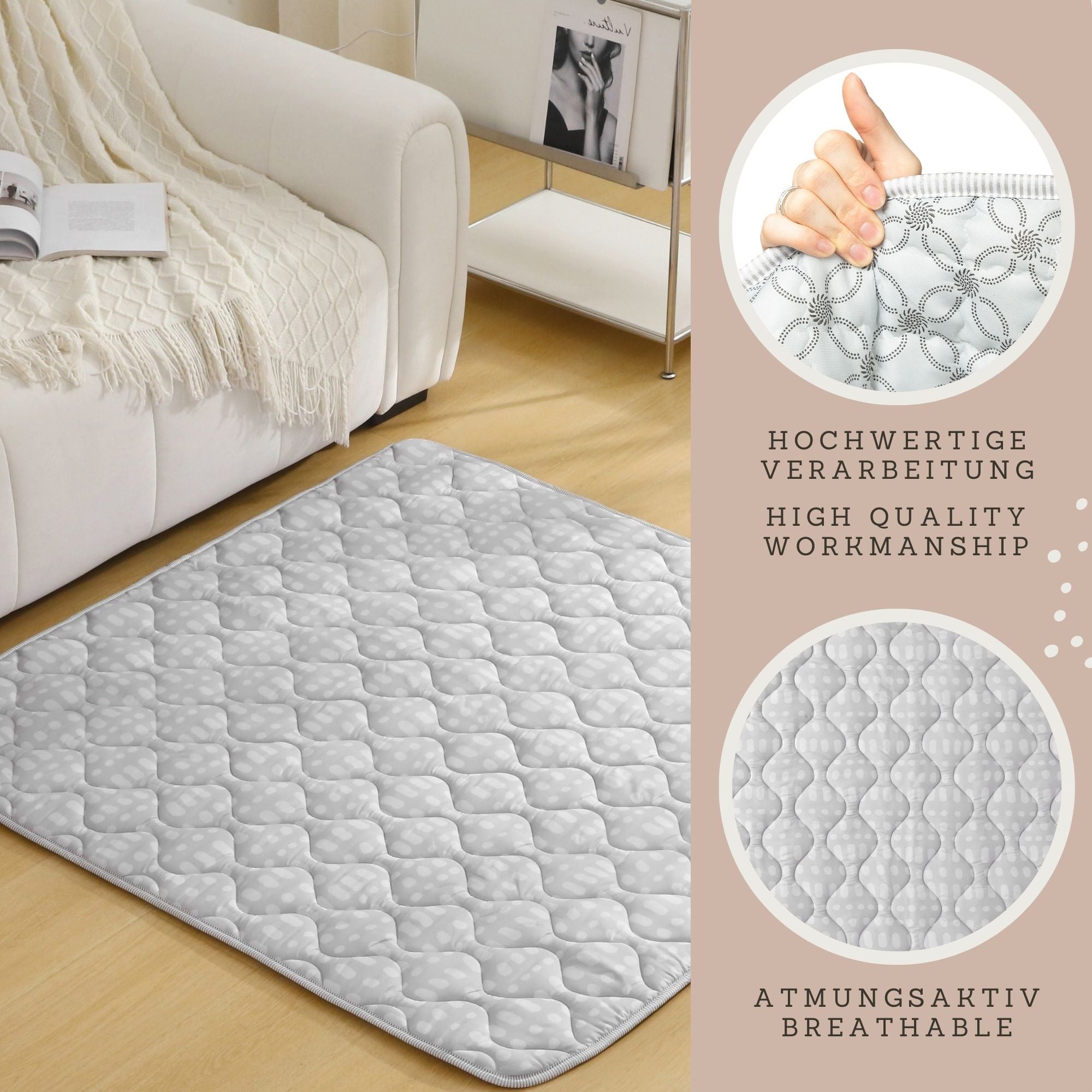 Hakuna Mat Quilted Playmat | Hygge - Grey