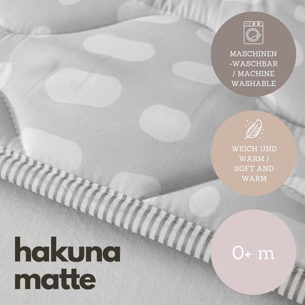 Hakuna Matte Gesteppte Krabbeldecke  |  Hygge - Grey