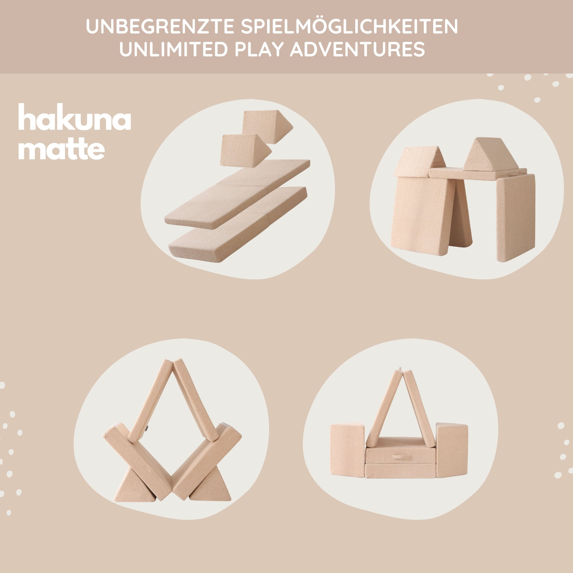 Hakuna Matte modulares Kindersofa Teddy | beige