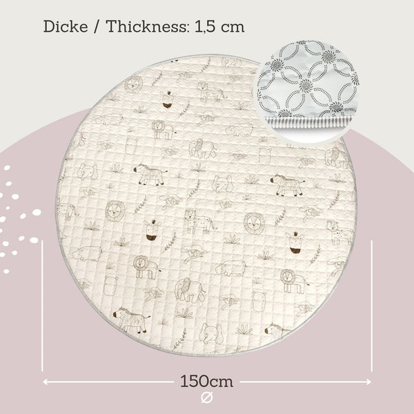 Hakuna Matte Gesteppte Krabbeldecke | Safari Animals