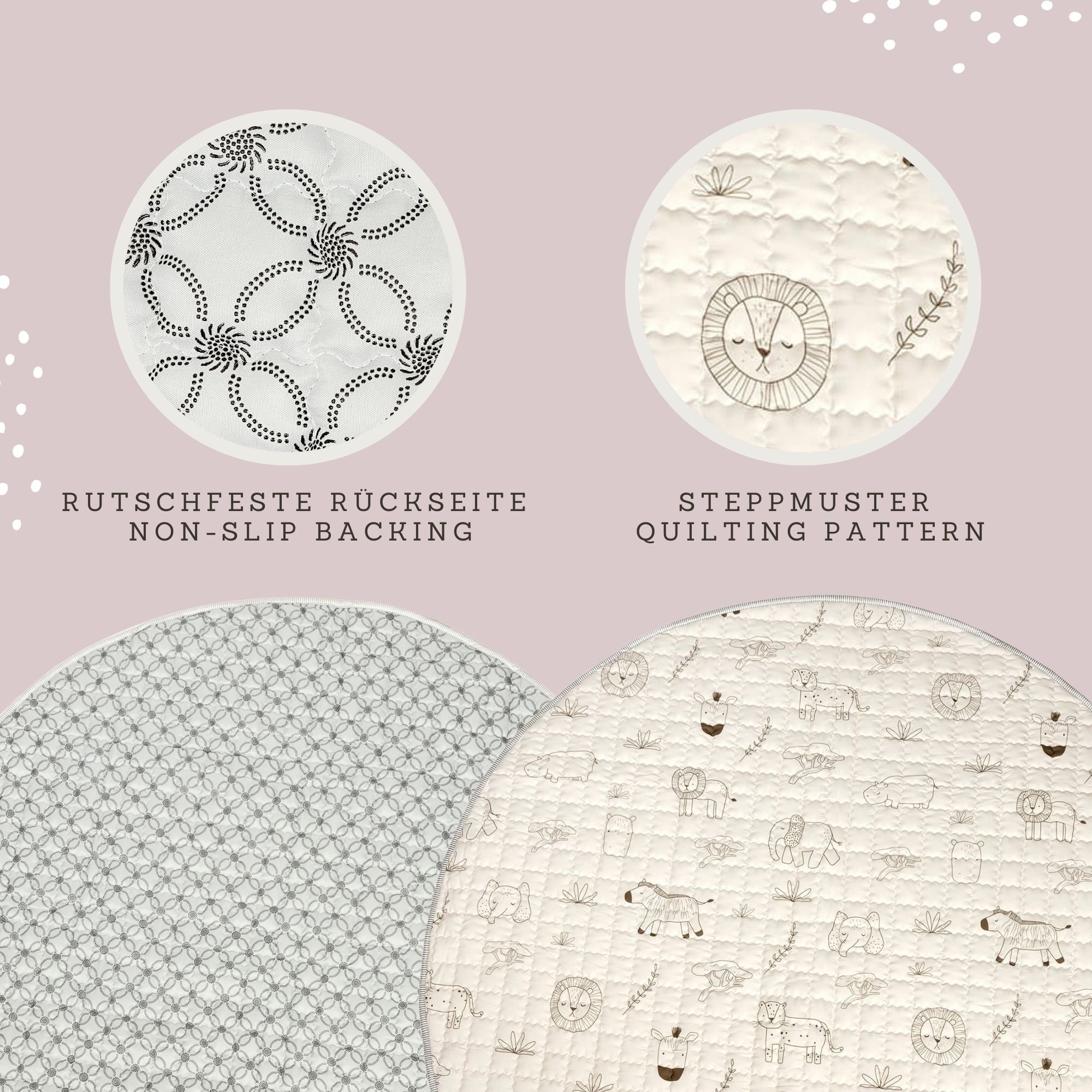 Hakuna Matte Gesteppte Krabbeldecke | Safari Animals