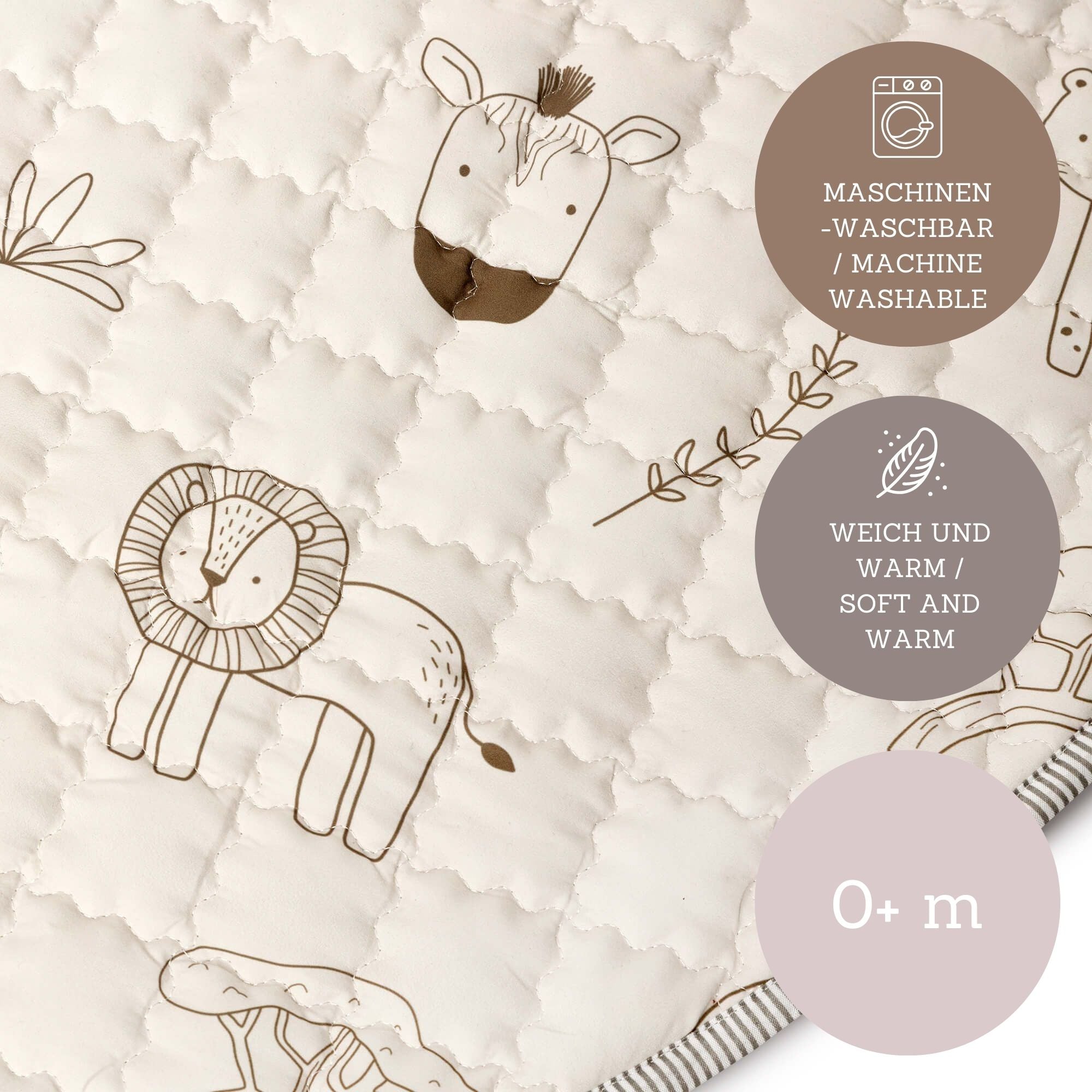 Hakuna Matte Gesteppte Krabbeldecke | Safari Animals