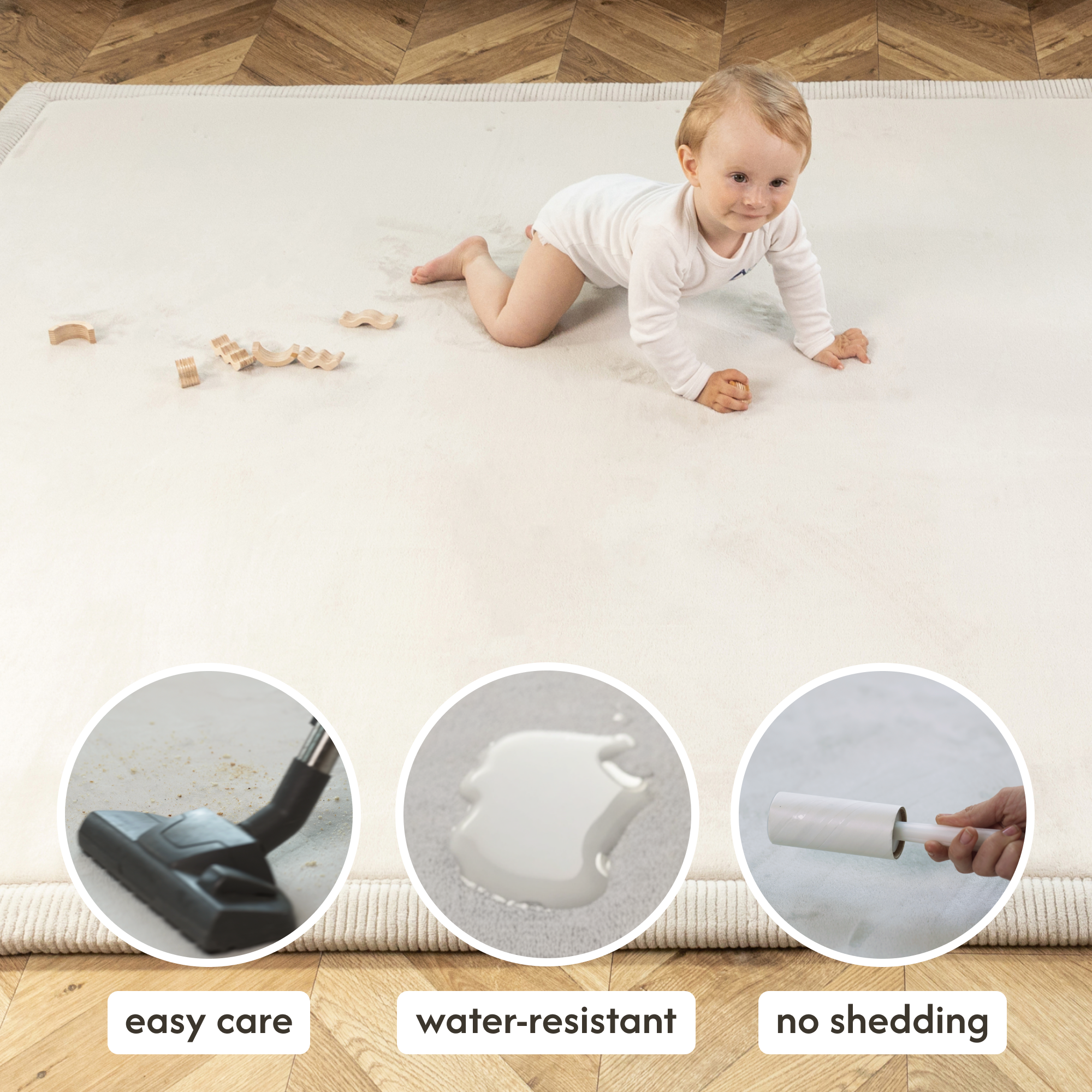 Hakuna Matte Wolkenweicher Kinderteppich | Grau