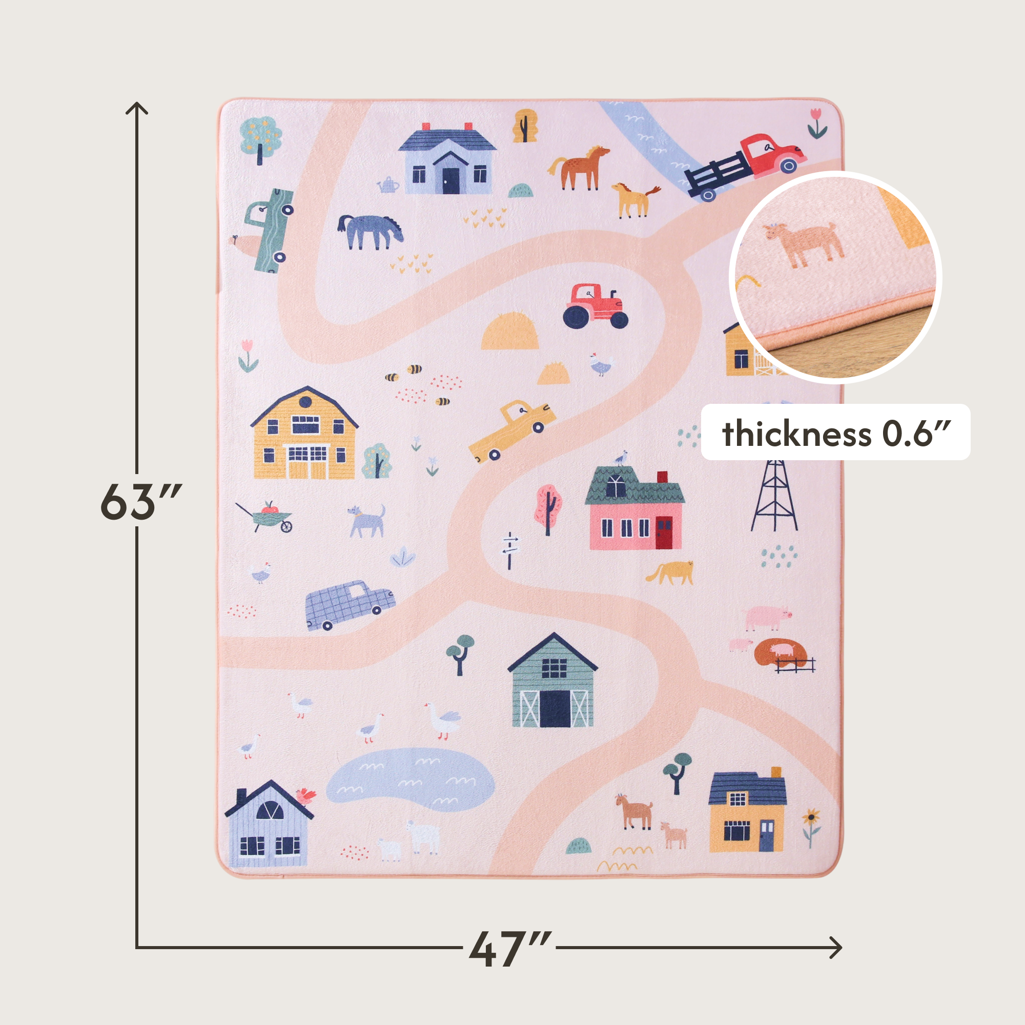 Hakuna Matte Wolkenweicher Kinderteppich | Bauerhof