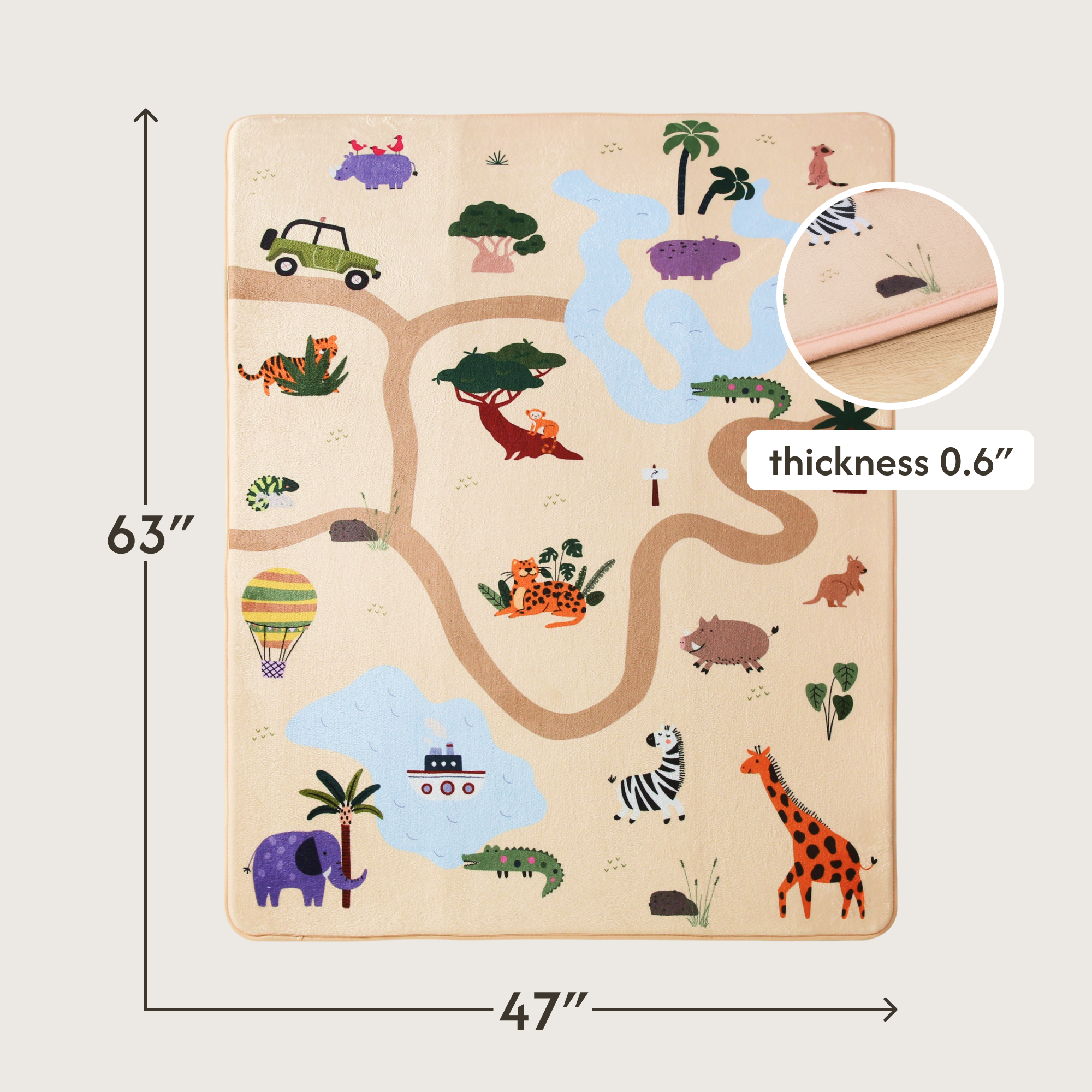 Hakuna Matte Wolkenweicher Kinderteppich | Safari