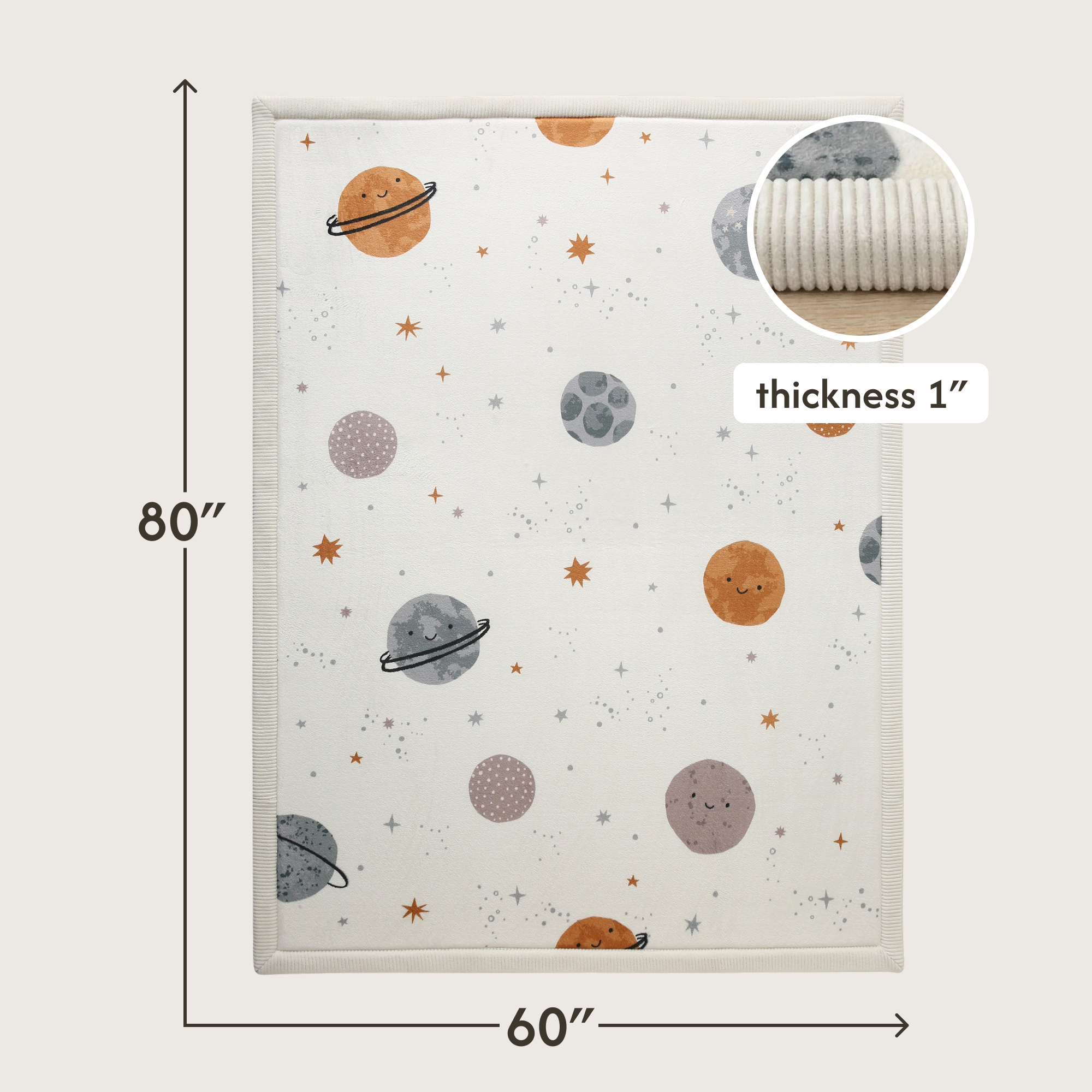 Hakuna Matte Wolkenweicher Kinderteppich mit Design | Planeten
