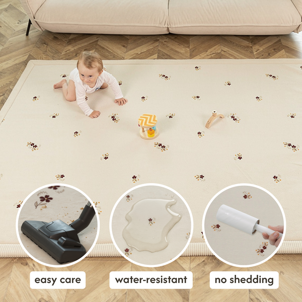 Hakuna Matte Wolkenweicher Kinderteppich mit Design | Blumen